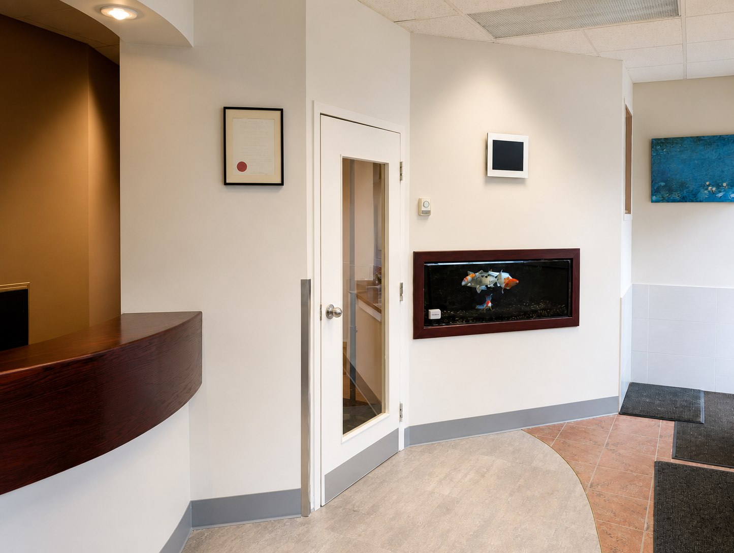 The reception area at Alvarez Denture Clinic